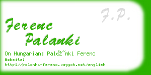 ferenc palanki business card